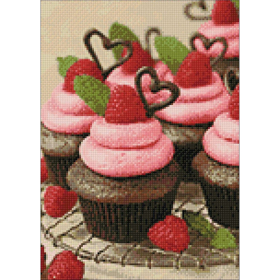 Strawberry Muffins WD2312 10.6 x 14.9 inches Wizardi Diamond Painting Kit