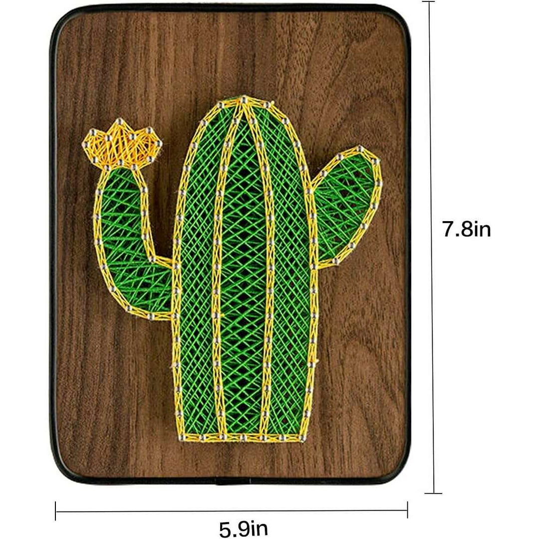 String Art DIY Kit - Cactus. Wizardi Craft Kit F07-M12-3-DH5012