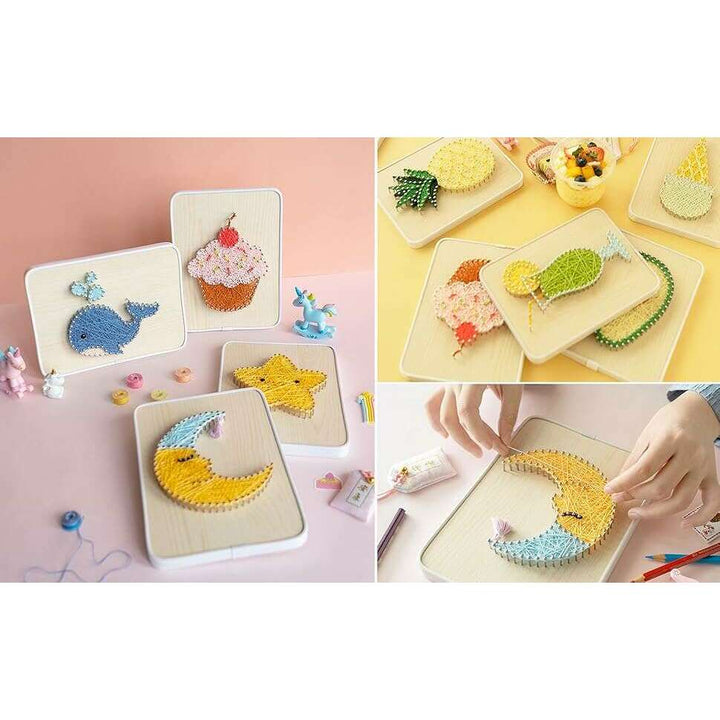 String Art DIY Kit - Cactus. Wizardi Craft Kit F07-M12-3-DH5012