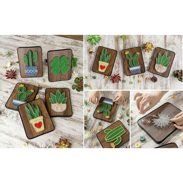 String Art DIY Kit - Four Leaf Clover. Wizardi Craft Kit F07-M12-3-DH5015