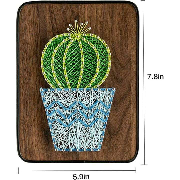 String Art DIY Kit - Potted Cactus. Wizardi Craft Kit F07-M12-3-DH9010