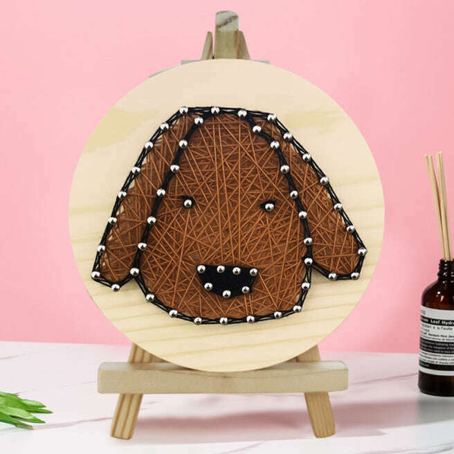 String Art DIY Kit with Stand - Dog. Wizardi Craft Kit F07-M12-1-DHAA28332
