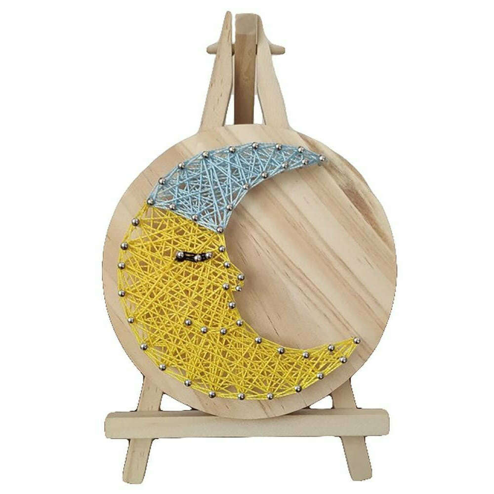 String Art DIY Kit with Stand - Moon. Wizardi Craft Kit F07-M12-1-DHAA28282