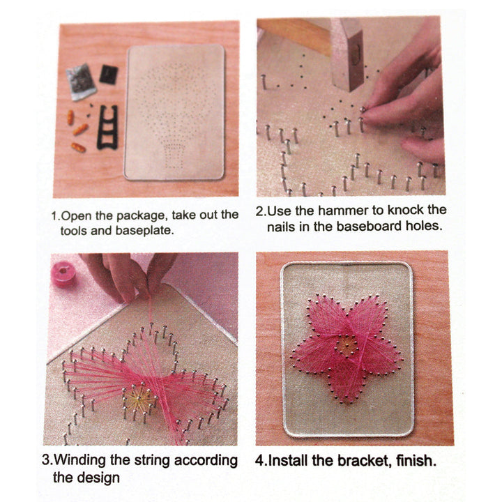 String Art DIY Kit - Potted Cactus. Wizardi Craft Kit F07-M12-3-DH9010