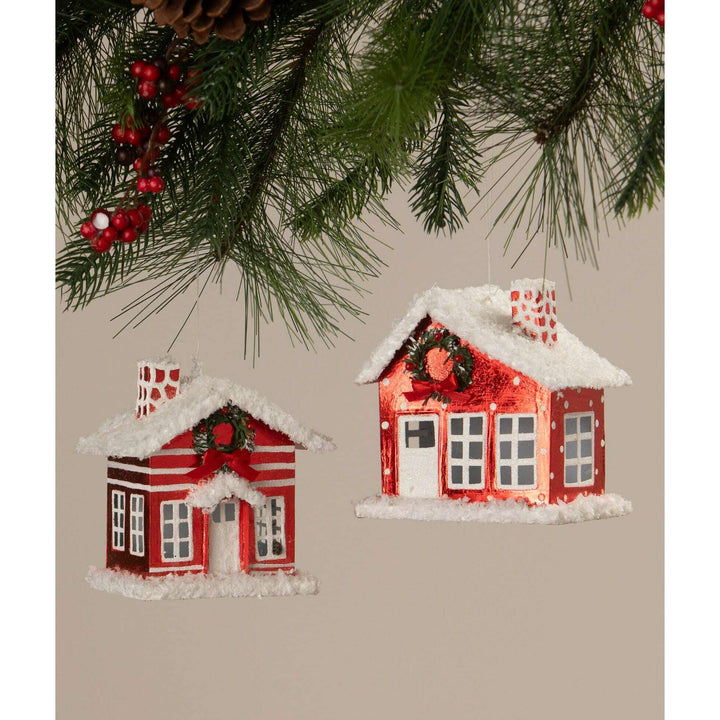 Stripped Tin House Ornament by Bethany Lowe Designs, image 3
