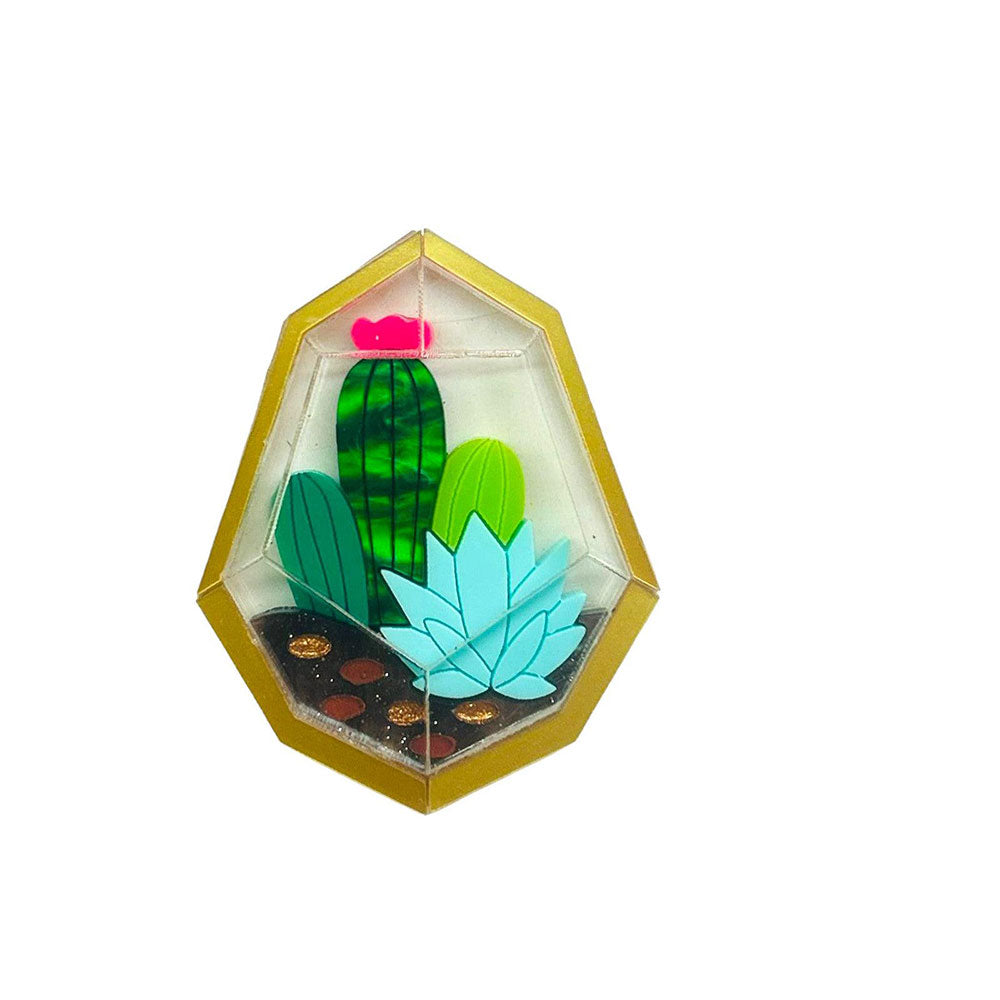 Succulents - Terrarium with Three Cactus - Pin by Makokot Design image