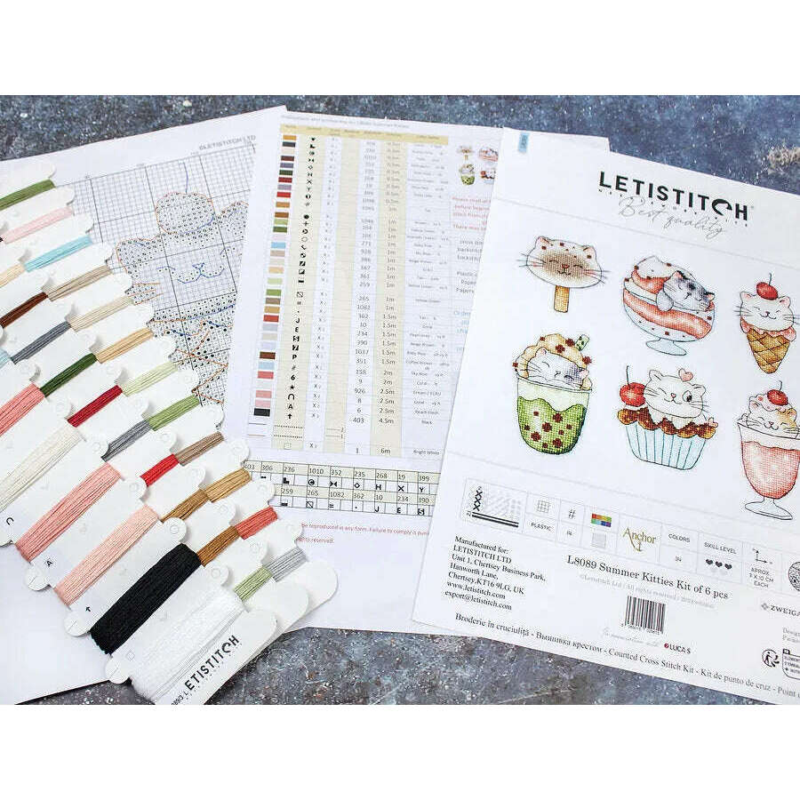 Summer Kitties Kit L8089 Counted Cross Stitch Kit
