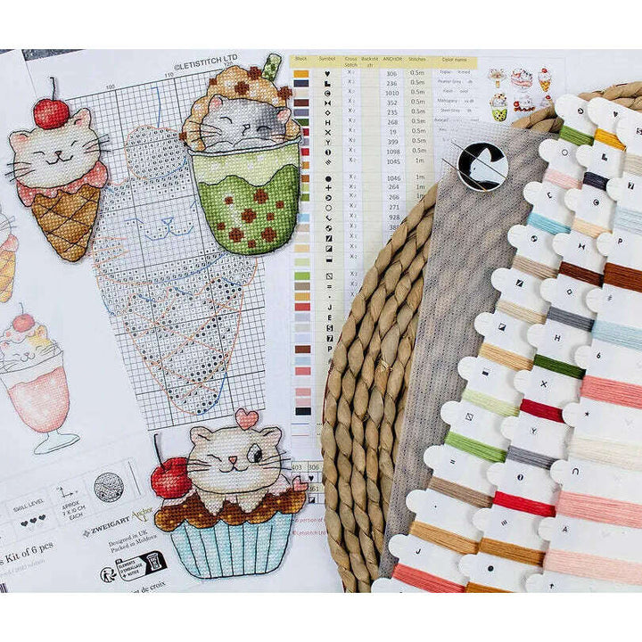 Summer Kitties Kit L8089 Counted Cross Stitch Kit