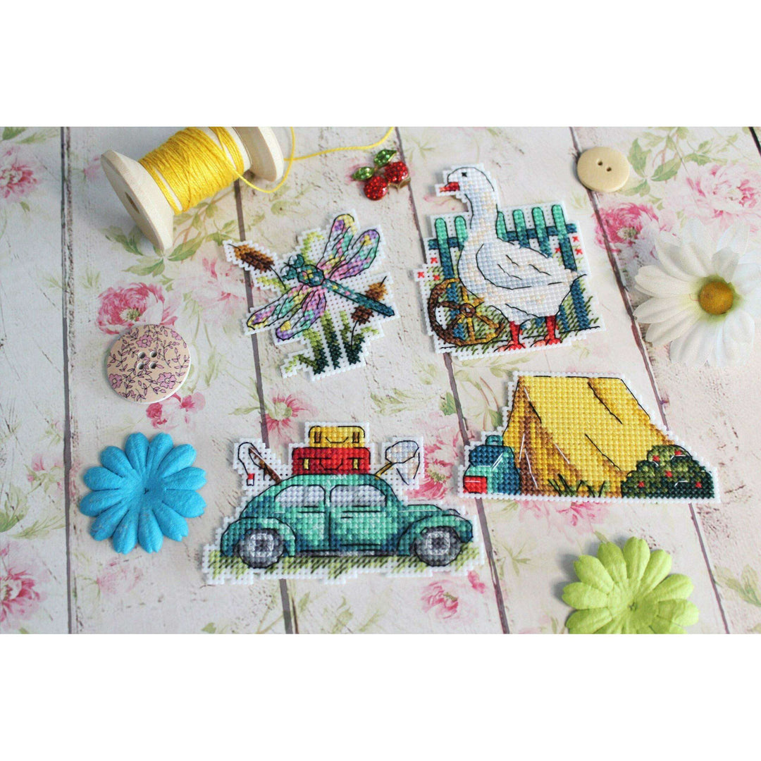 Summer. Magnets SR-579  Plastic Canvas Counted Cross Stitch Kit