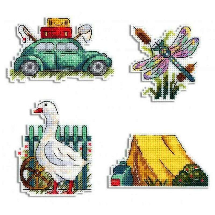 Summer. Magnets SR-579  Plastic Canvas Counted Cross Stitch Kit