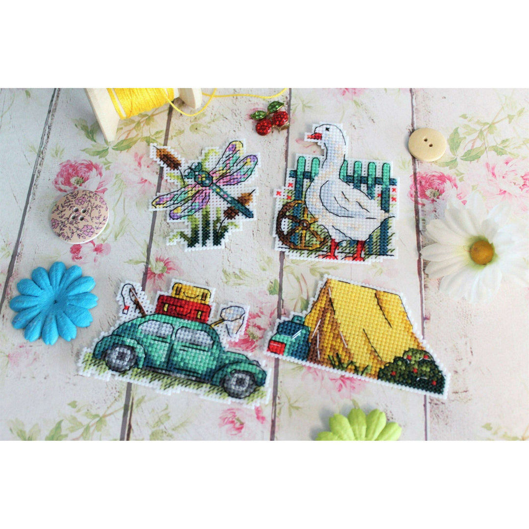 Summer. Magnets SR-579  Plastic Canvas Counted Cross Stitch Kit