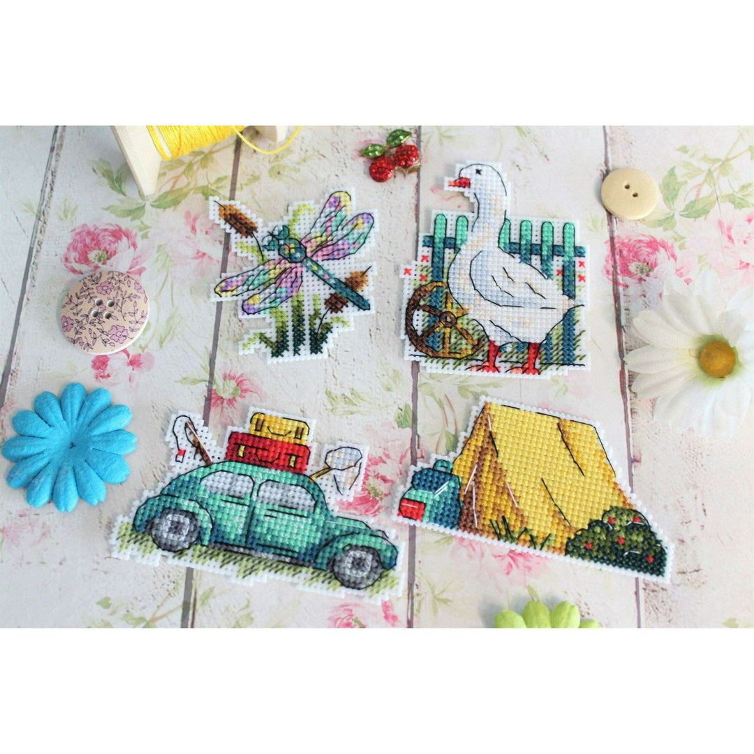 Summer. Magnets SR-579  Plastic Canvas Counted Cross Stitch Kit