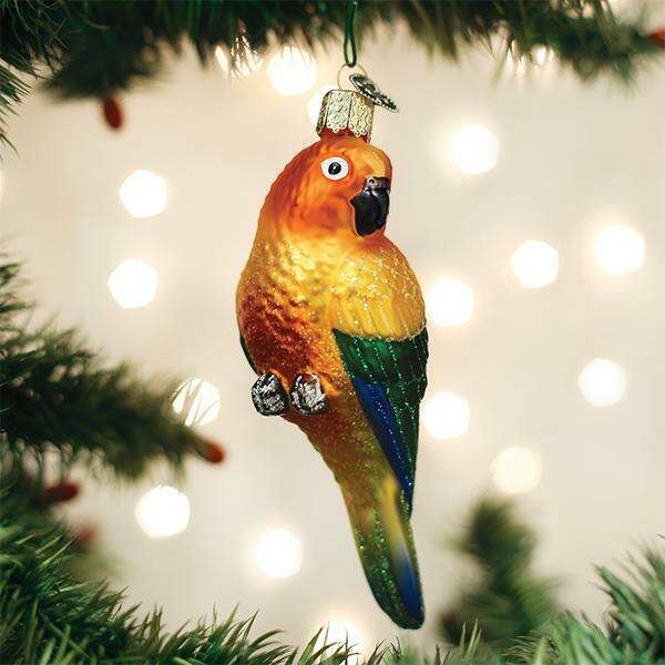 Old World Christmas Sun Conure Blown Glass Ornament