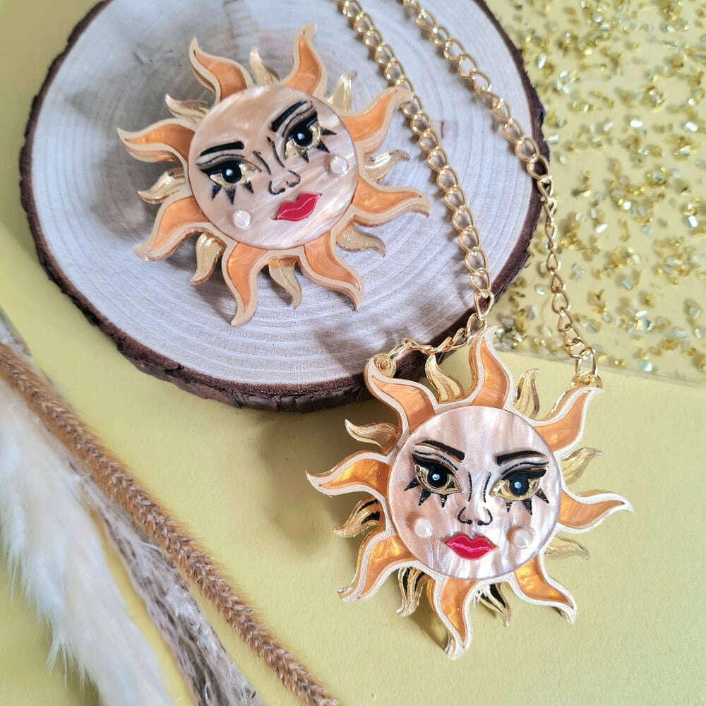 Sun Goddess Brooch or Necklace by Cherryloco Jewellery 