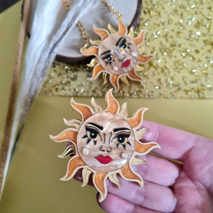Sun Goddess Brooch or Necklace by Cherryloco Jewellery 2