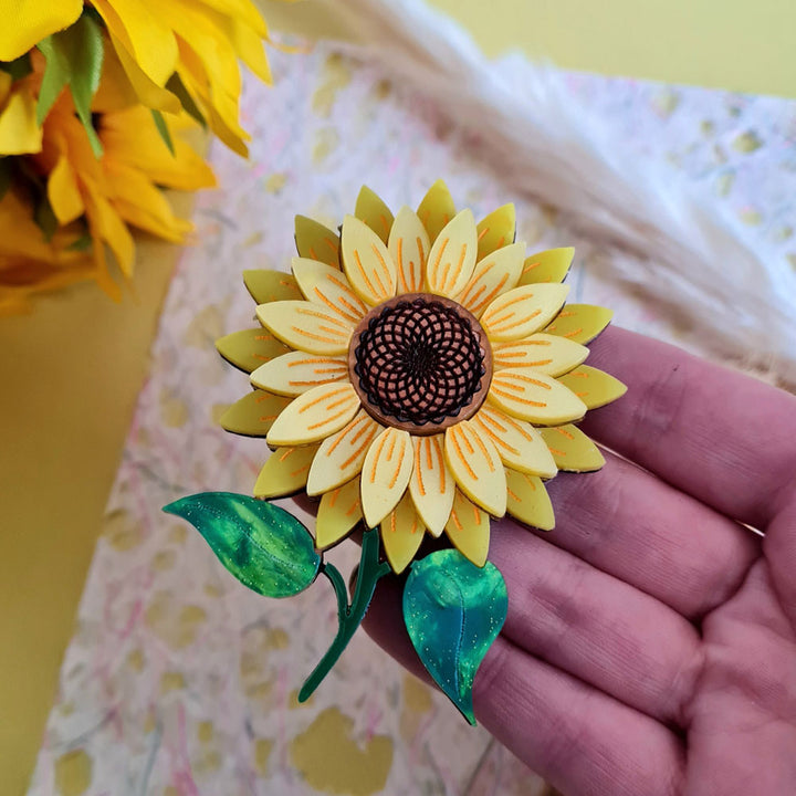 Sunflower Brooch by Cherryloco Jewellery 3