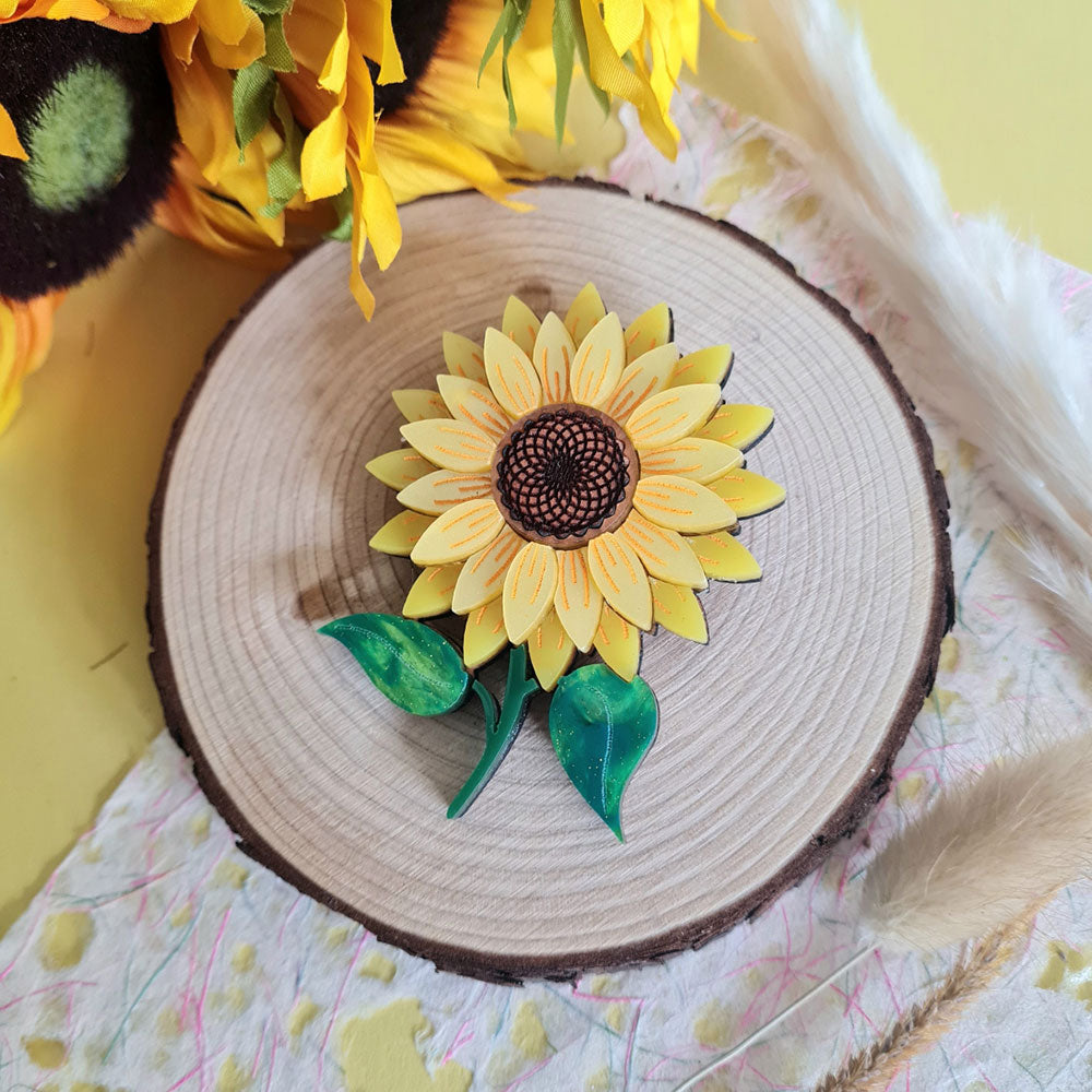 Sunflower Brooch by Cherryloco Jewellery 2