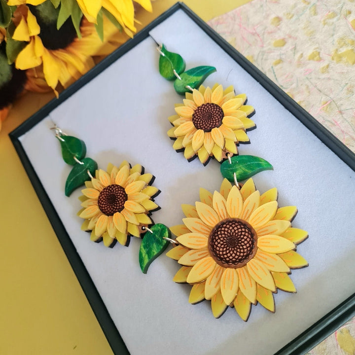 Sunflower Charm Necklace by Cherryloco Jewellery 3