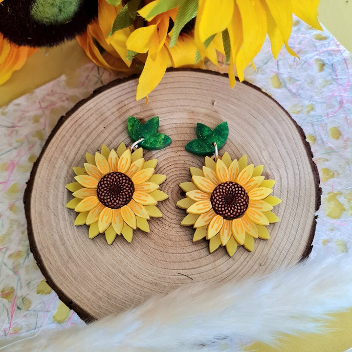 Sunflower Earrings by Cherryloco Jewellery