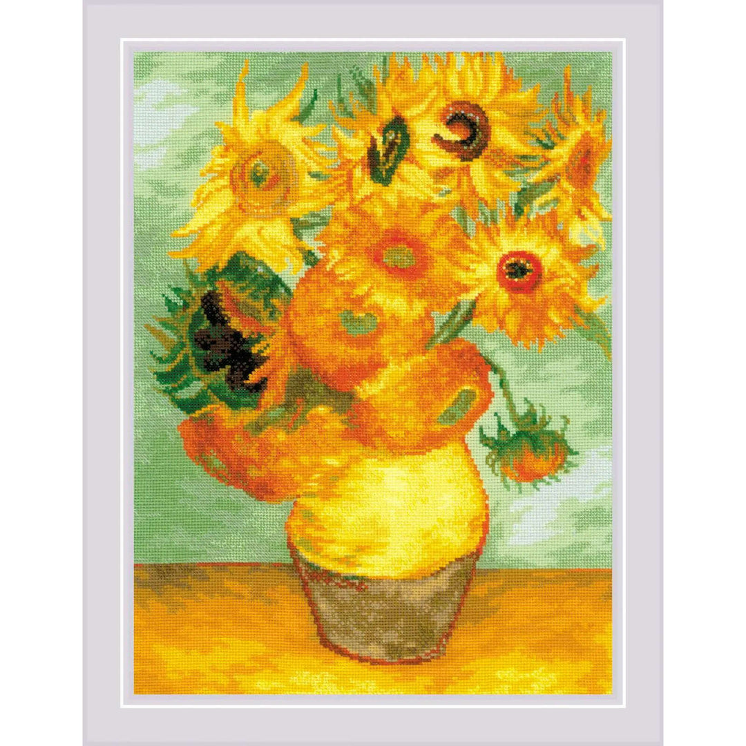 Sunflowers after V. Van Gogh's Painting R2032 Counted Cross Stitch Kit