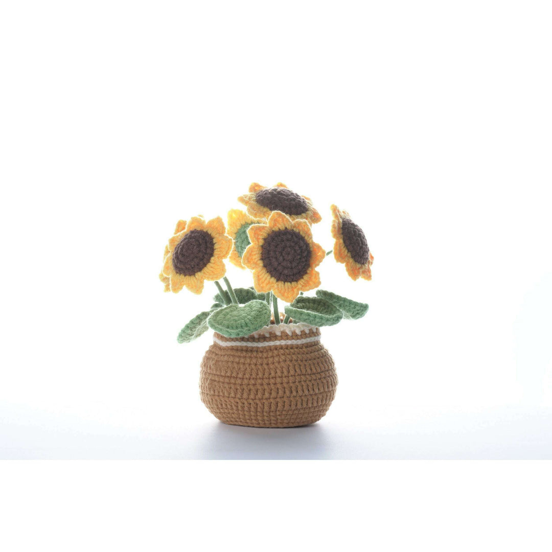 Sunflowers. Potted Flower Amigurumi DIY Crochet Kit Wizardi F07N8-M28