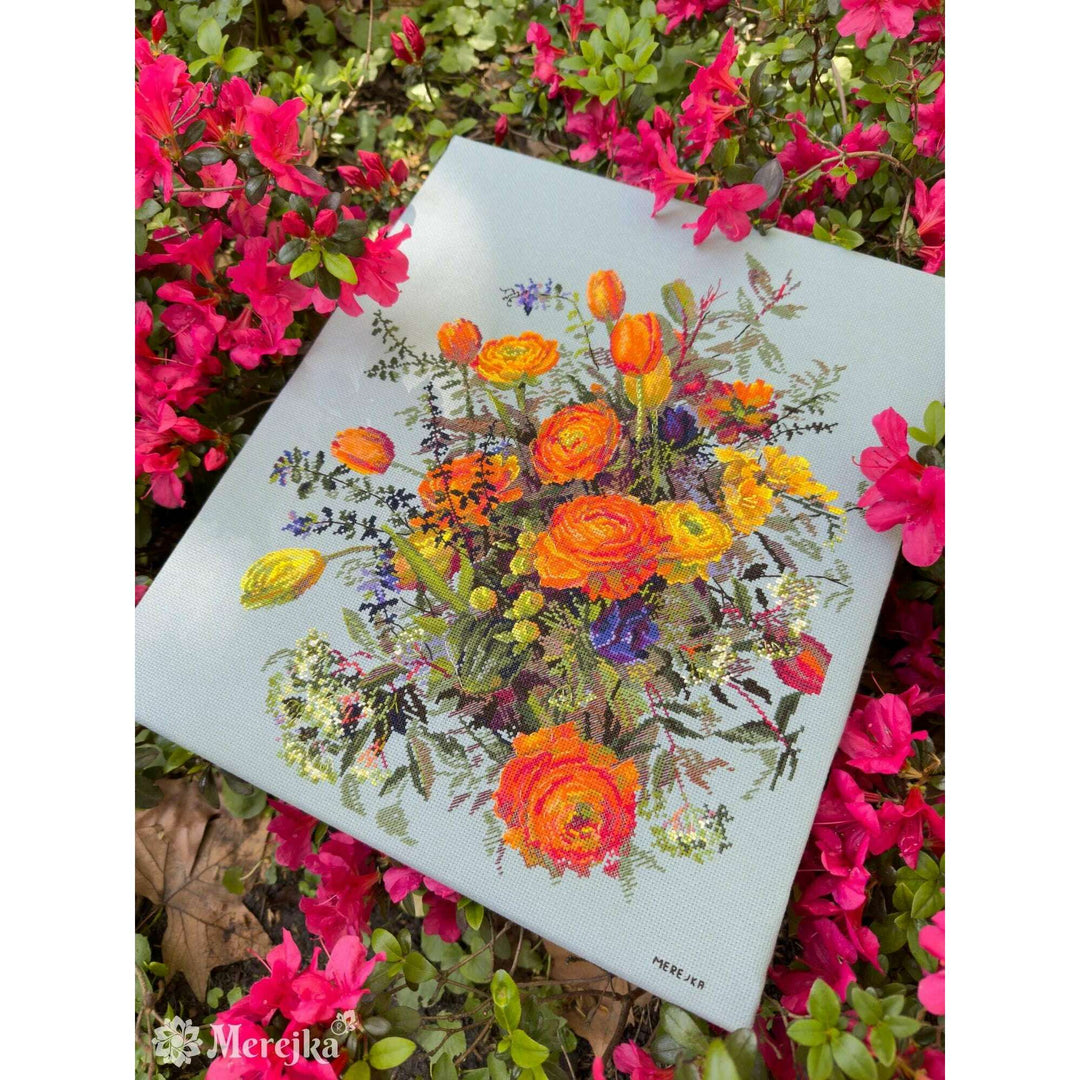 Sunlit Petals K-270 Counted Cross-Stitch Kit