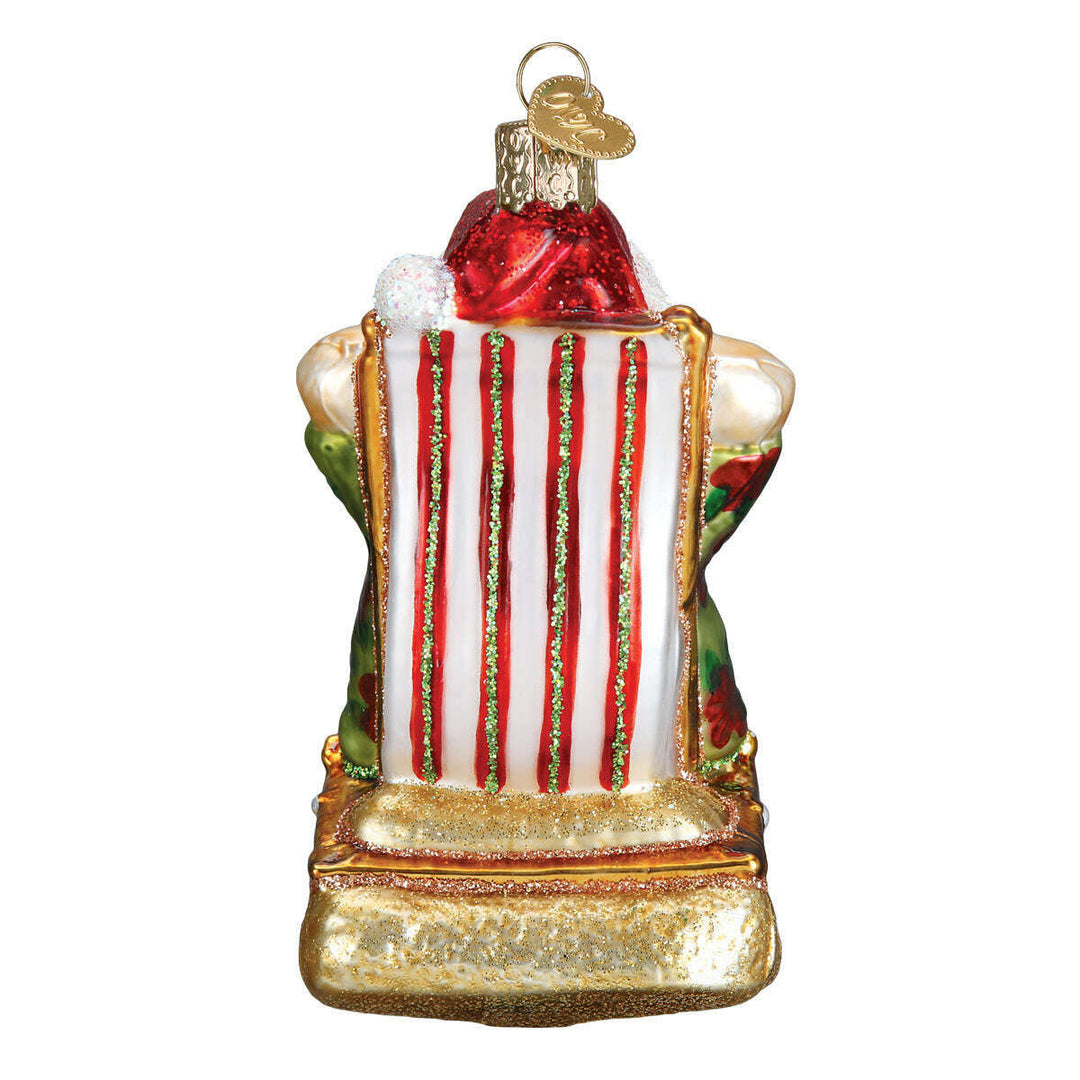 Old World Christmas Sunning Santa Blown Glass Ornament