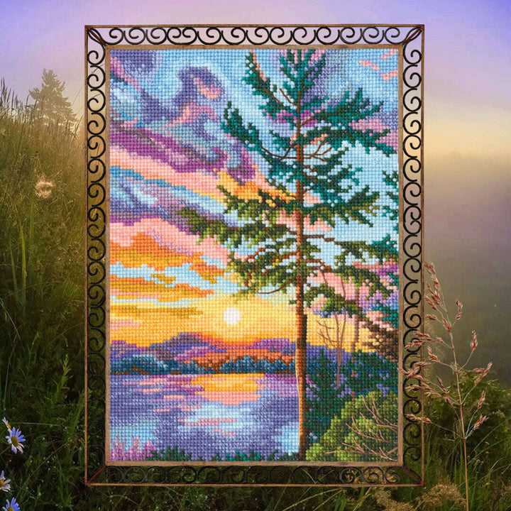 Sunset landscape M1021 Counted Cross Stitch Kit