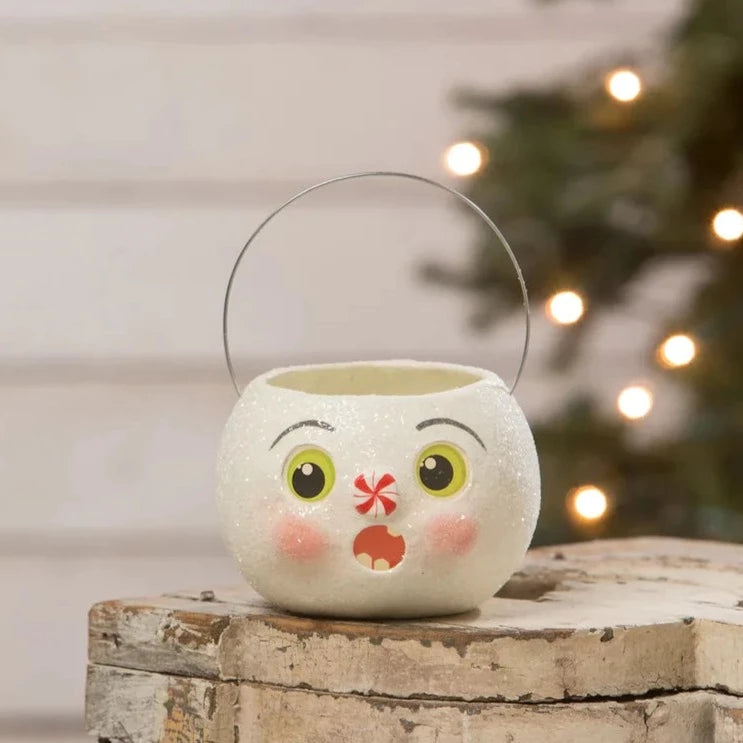 Surprised Snowman Bucket Petite by Bethany Lowe - Quirks!