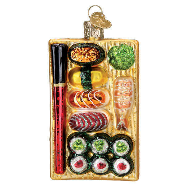 Old World Christmas Sushi Platter Blown Glass Ornament