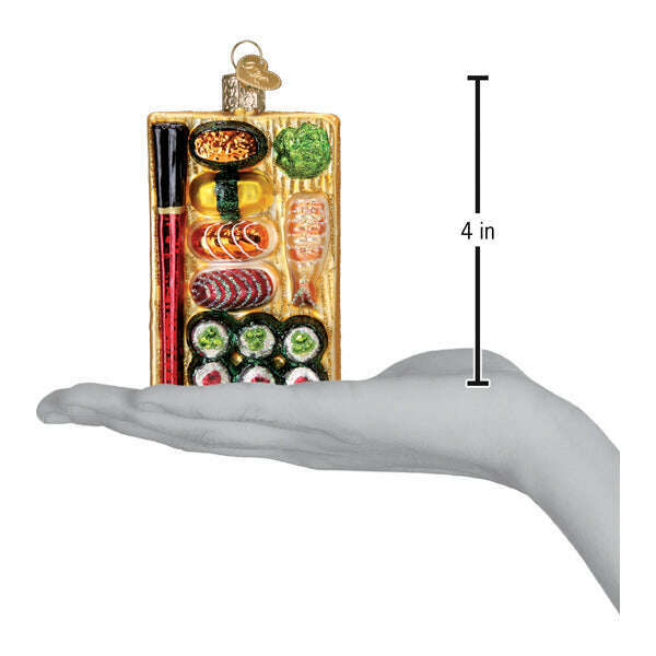 Old World Christmas Sushi Platter Blown Glass Ornament