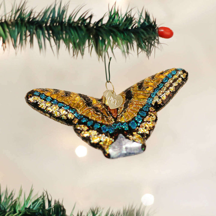 Old World Christmas Swallowtail Butterfly Blown Glass Ornament