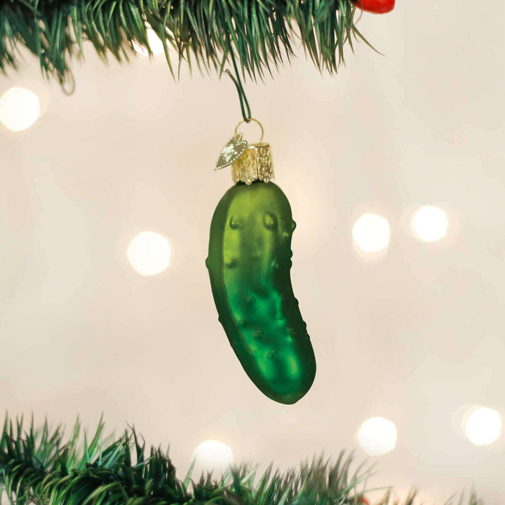 Old World Christmas Sweet Pickle Blown Glass Ornament