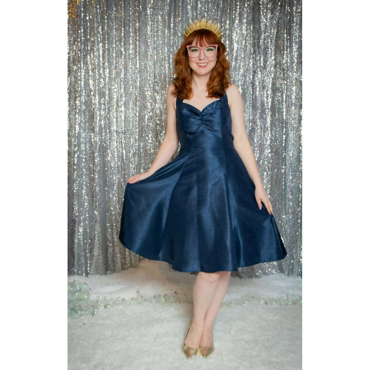 Sweetie Dress- Shantung, Navy