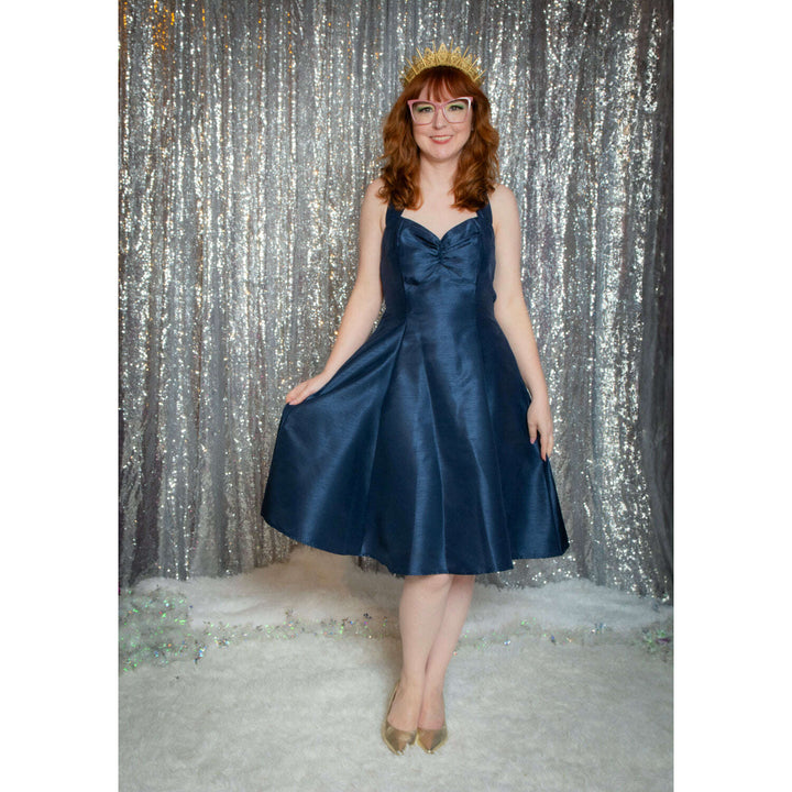 Sweetie Dress- Shantung, Navy