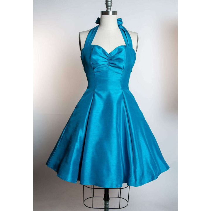 Sweetie Dress- Shantung, Peacock