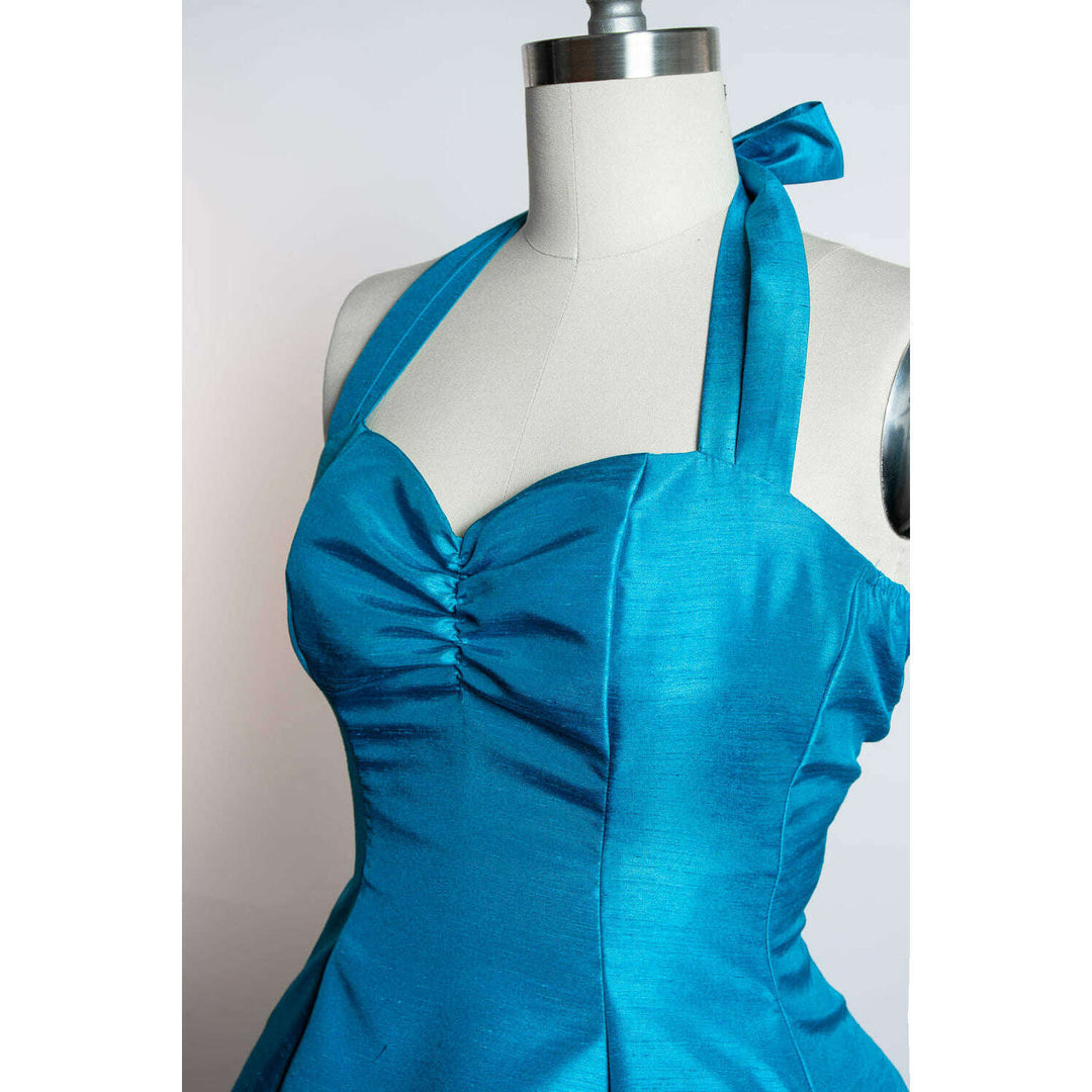 Sweetie Dress- Shantung, Peacock
