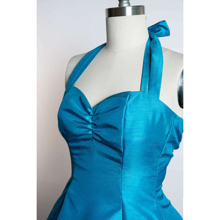 Sweetie Dress- Shantung, Peacock