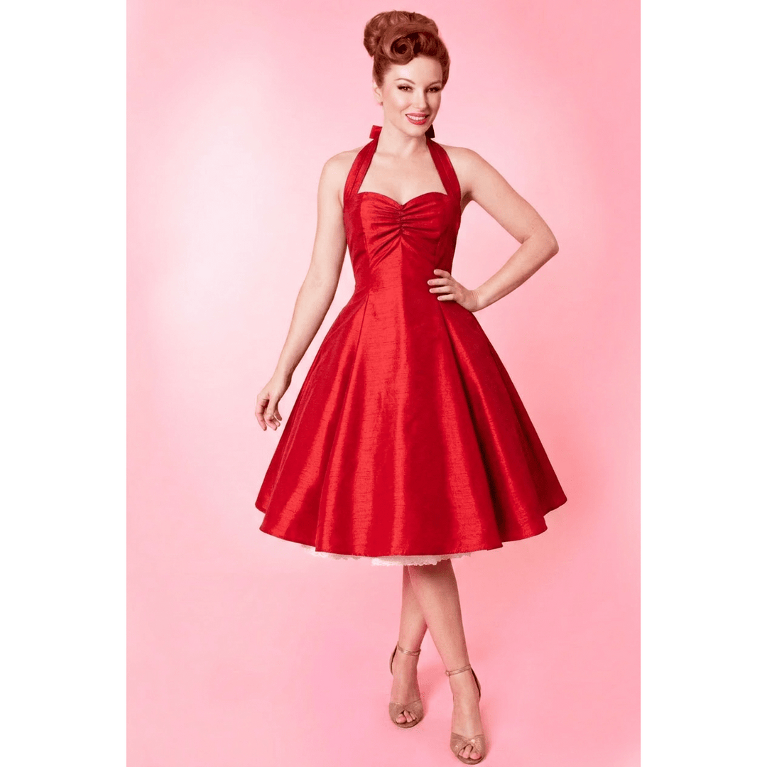 Sweetie Dress- Shantung, Red