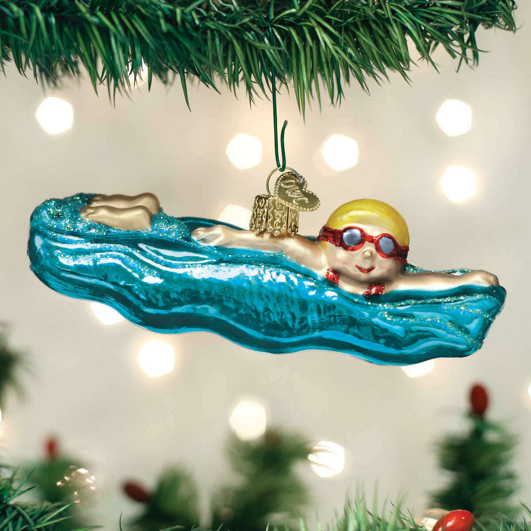 Old World Christmas Swimming Blown Glass Ornament