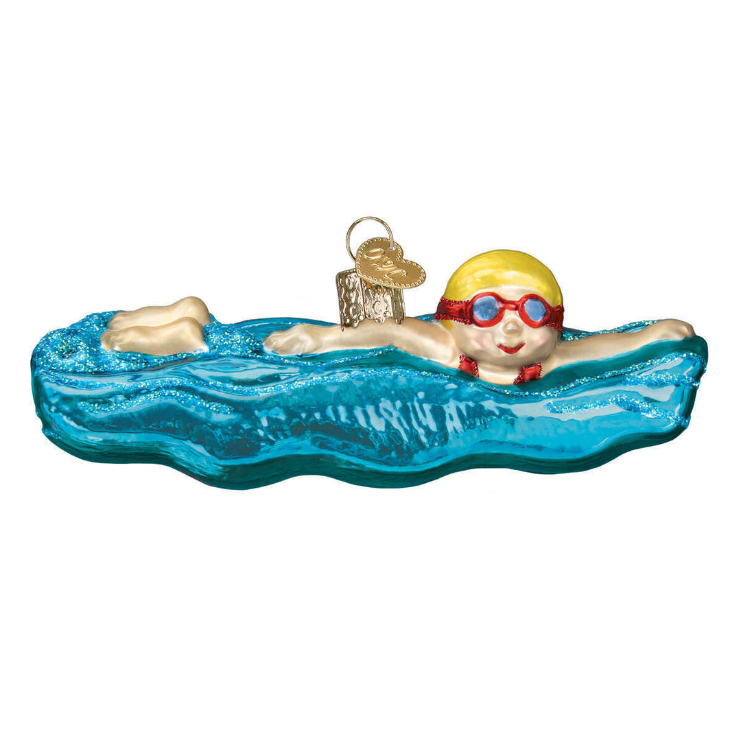 Old World Christmas Swimming Blown Glass Ornament