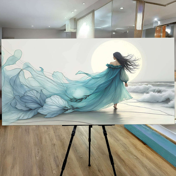 Swirling Winds by the Ocean Abstract Wall Art