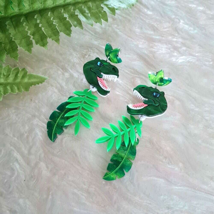 T Rex Dinosaur Charm Earrings by Cherryloco Jewellery 1
