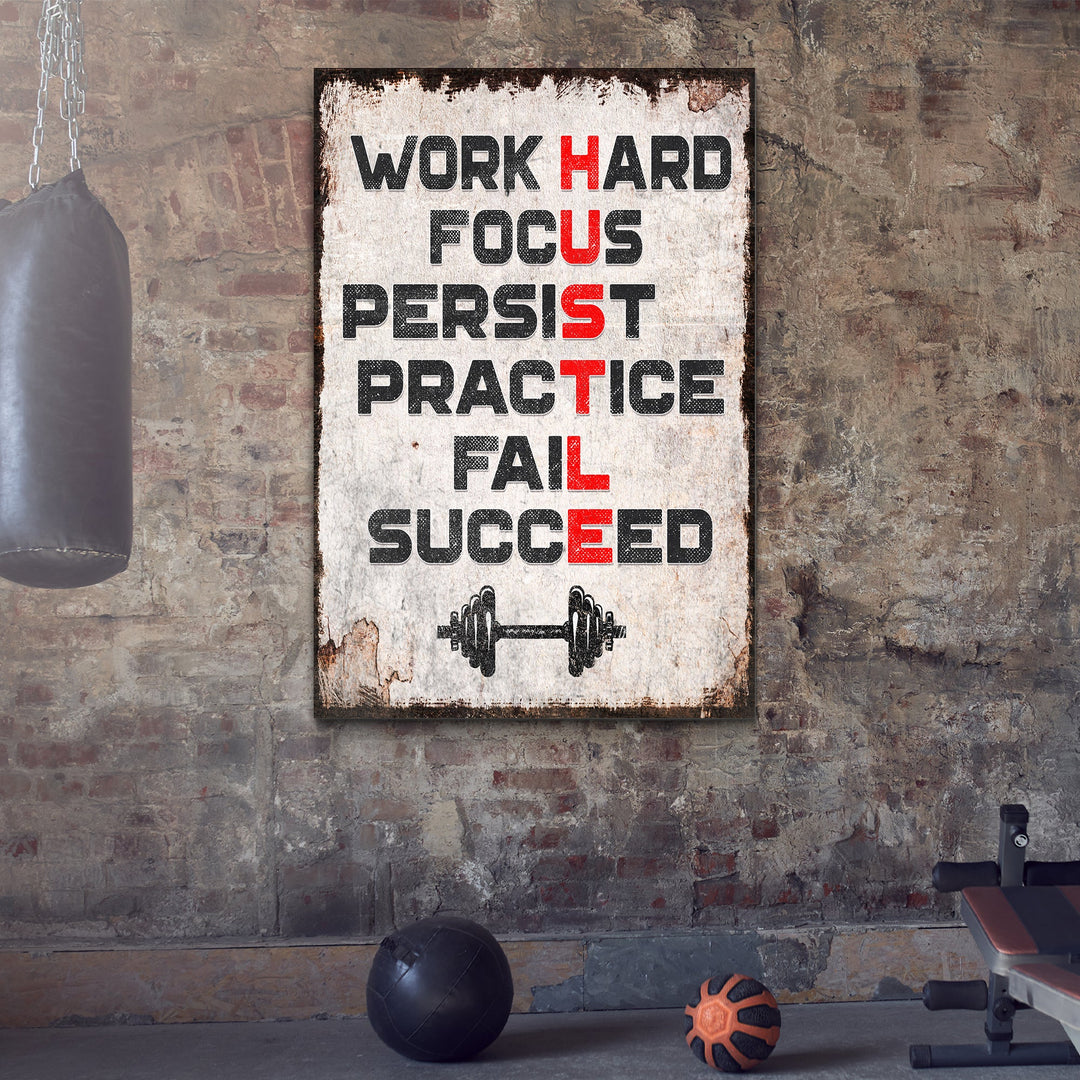 HUSTLE Motivational Portrait Sign II