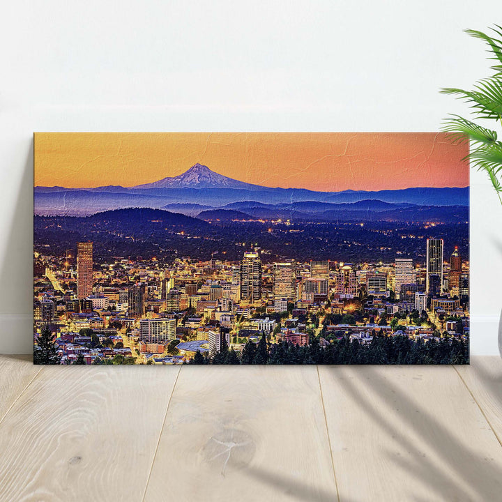 Portland Oregon Skyline Canvas Wall Art