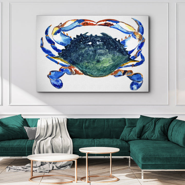 Crab Art Watercolor Canvas Wall Art