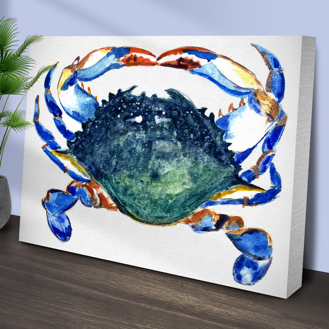 Crab Art Watercolor Canvas Wall Art