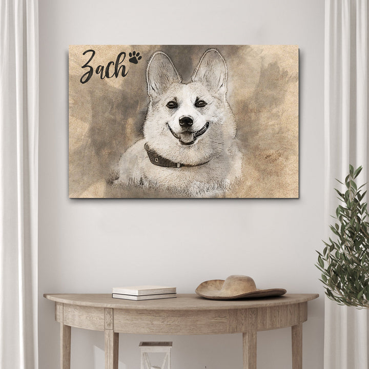 Pet Portrait Pencil Drawing Sign
