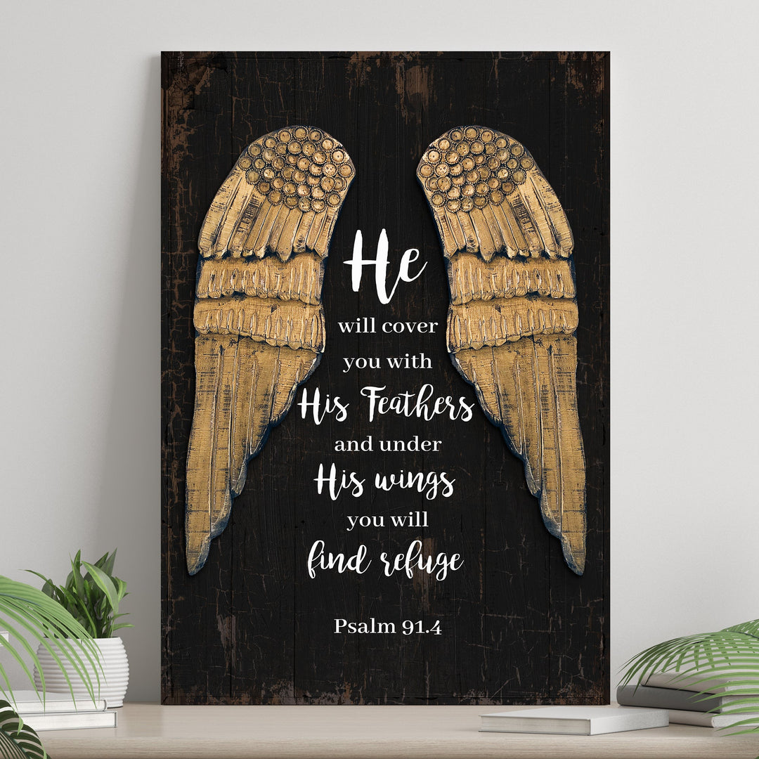 Psalm 91:4 He Will Cover You With His Feathers Sign II
