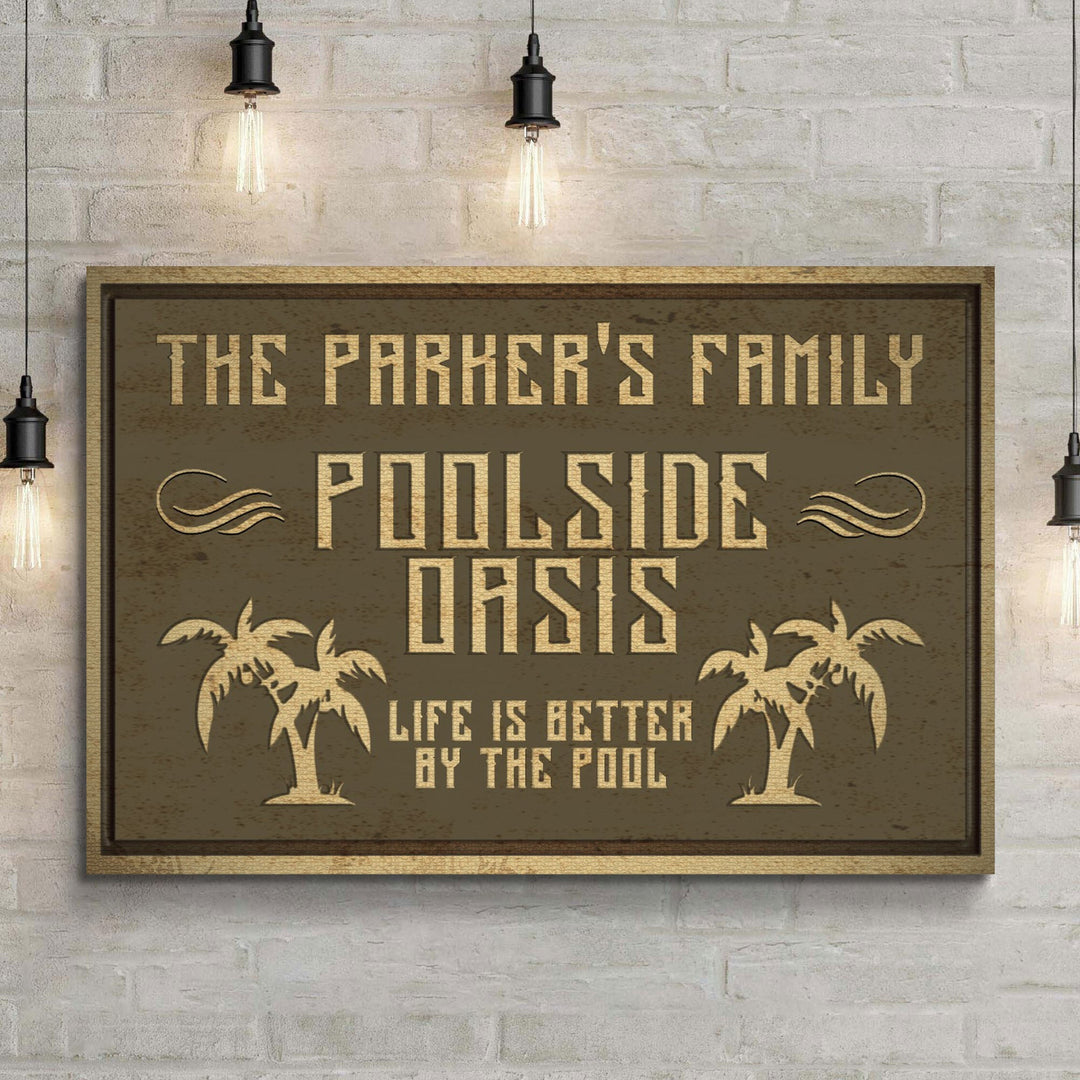Family Swimming Pool Oasis Sign